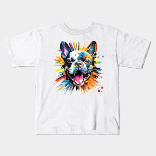 French Bulldog Dog Pet World Animal Lover Furry Friend Abstract Kids T-Shirt